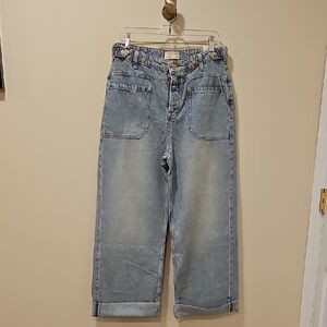 Free People Light Wash Straight Leg Jeans